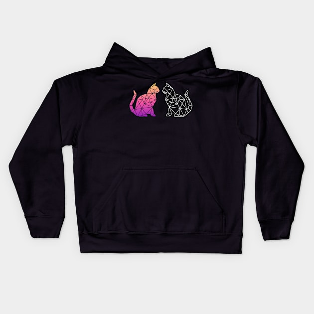 geometric cat Kids Hoodie by A tone for life